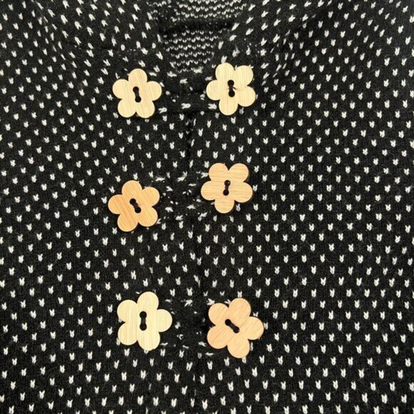 Handmade Pea Coat wWooden Flower Buttons Size XXS WMN12 Kids - Picture 4 of 9